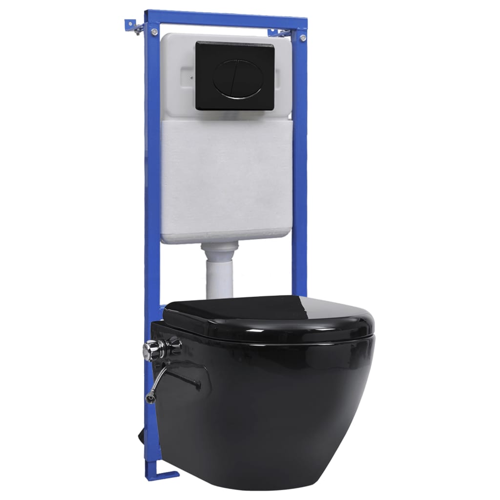 Wand-WC Spülrandlos Unterputz-Spülkasten Schwarz Keramik Wand-WC Spülrandlos Unterputz-Spülkasten Schwarz Keramik