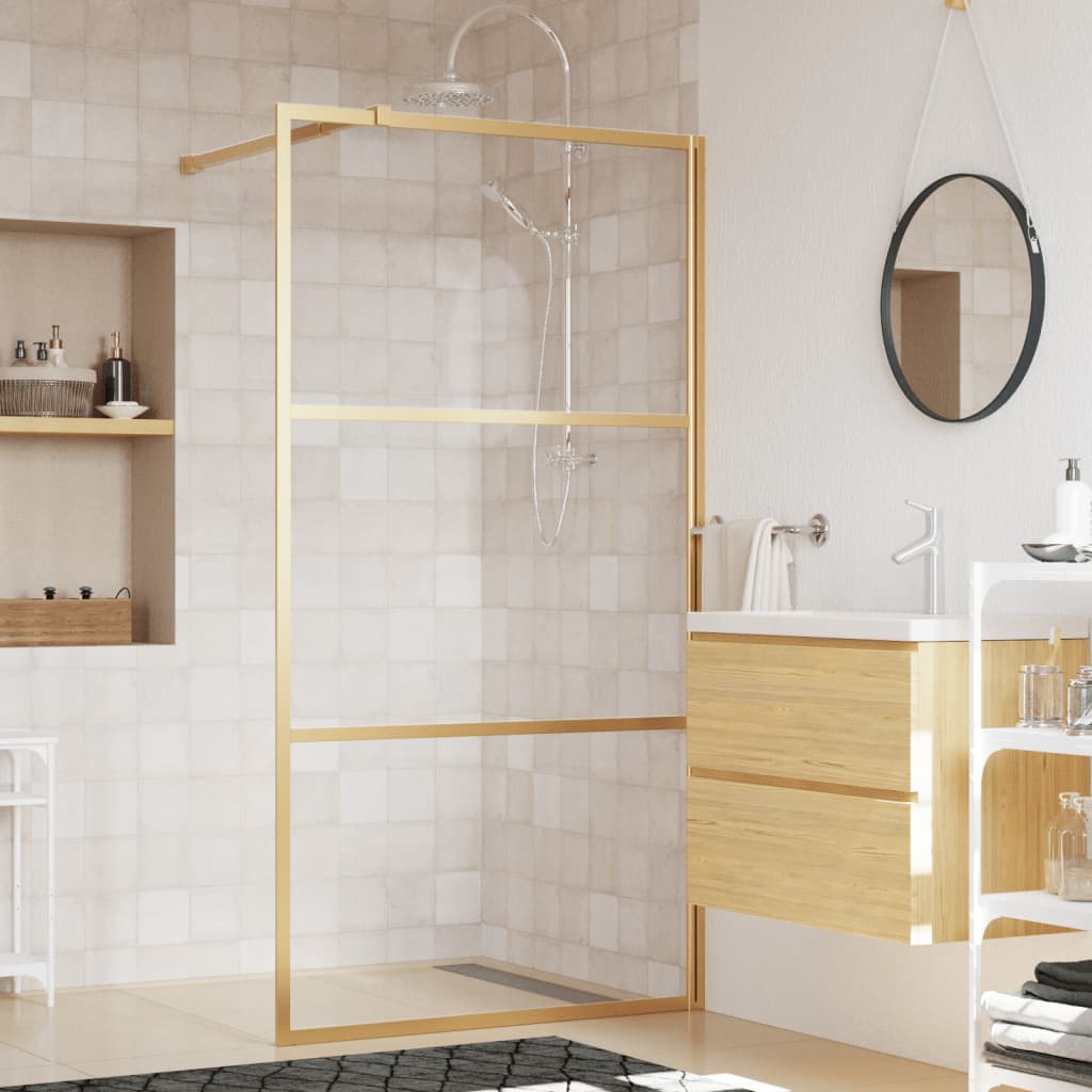 Duschwand für Begehbare Dusche ESG Klarglas Golden 115x195cm Duschwand für Begehbare Dusche ESG Klarglas Golden 115x195cm
