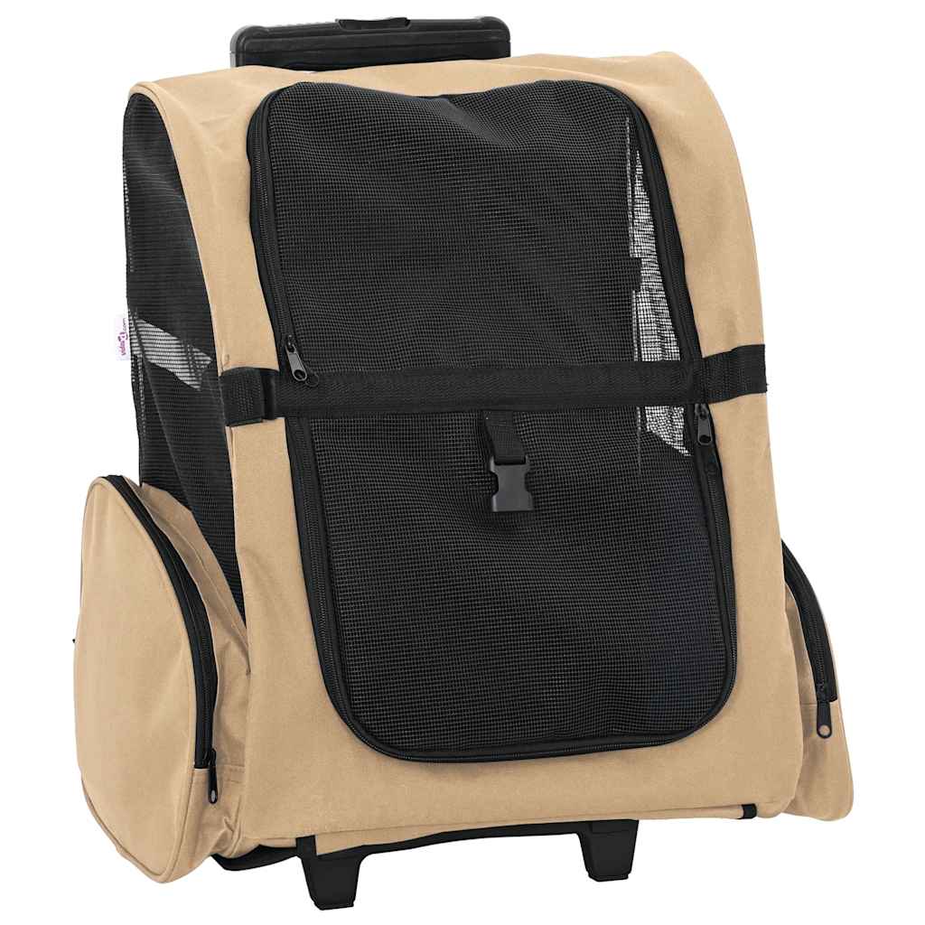 Trolley für Haustiere 3-in-1 Sandfarbe 48x32x57 cm cm Oxford-Gewebe Trolley für Haustiere 3-in-1 Sandfarbe 48x32x57 cm cm Oxford-Gewebe