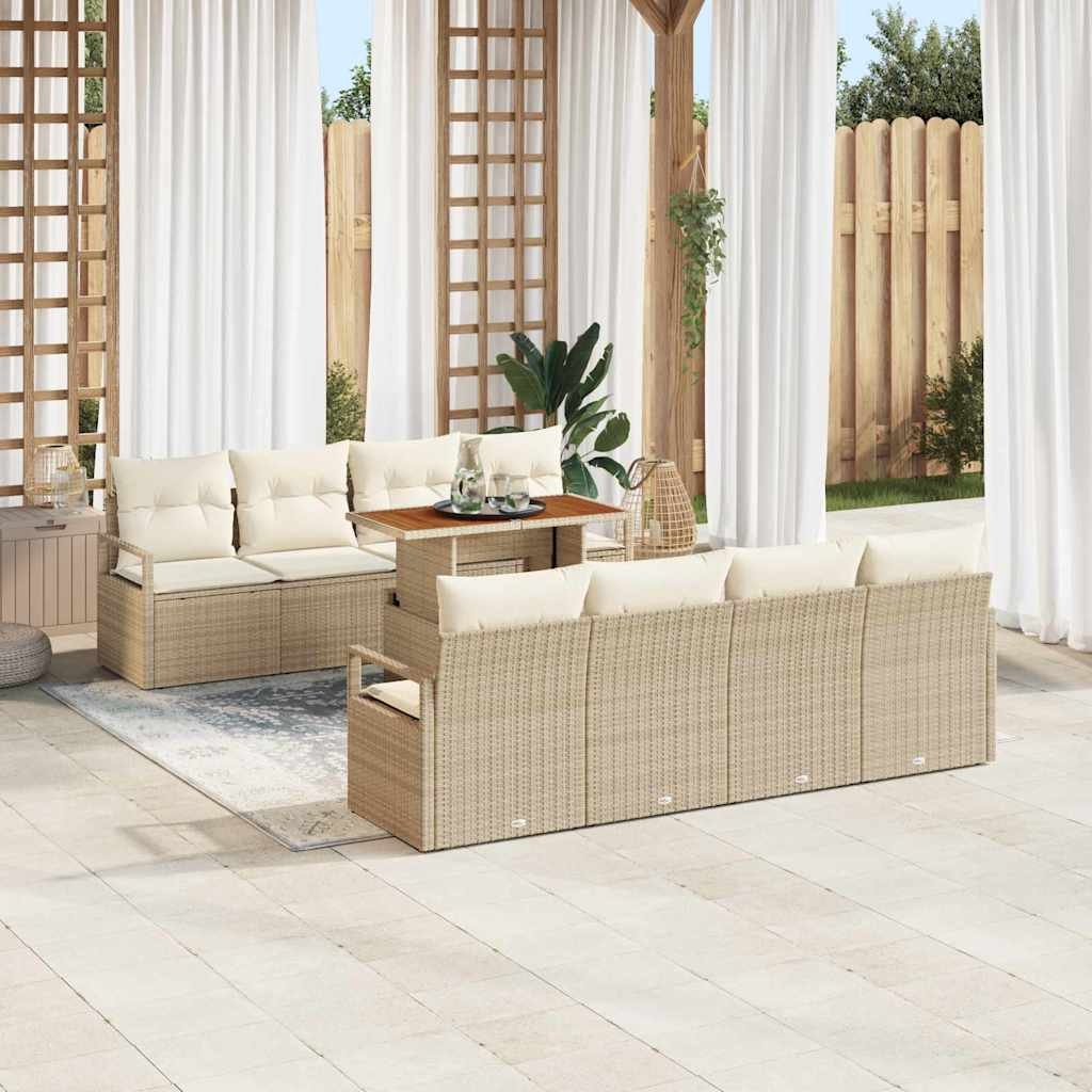 Garten-Sofa-Set mit Kissen 9 pcs Beige, Creme 100 x 55 x 73 cm Garten-Sofa-Set mit Kissen 9 pcs Beige, Creme 100 x 55 x 73 cm