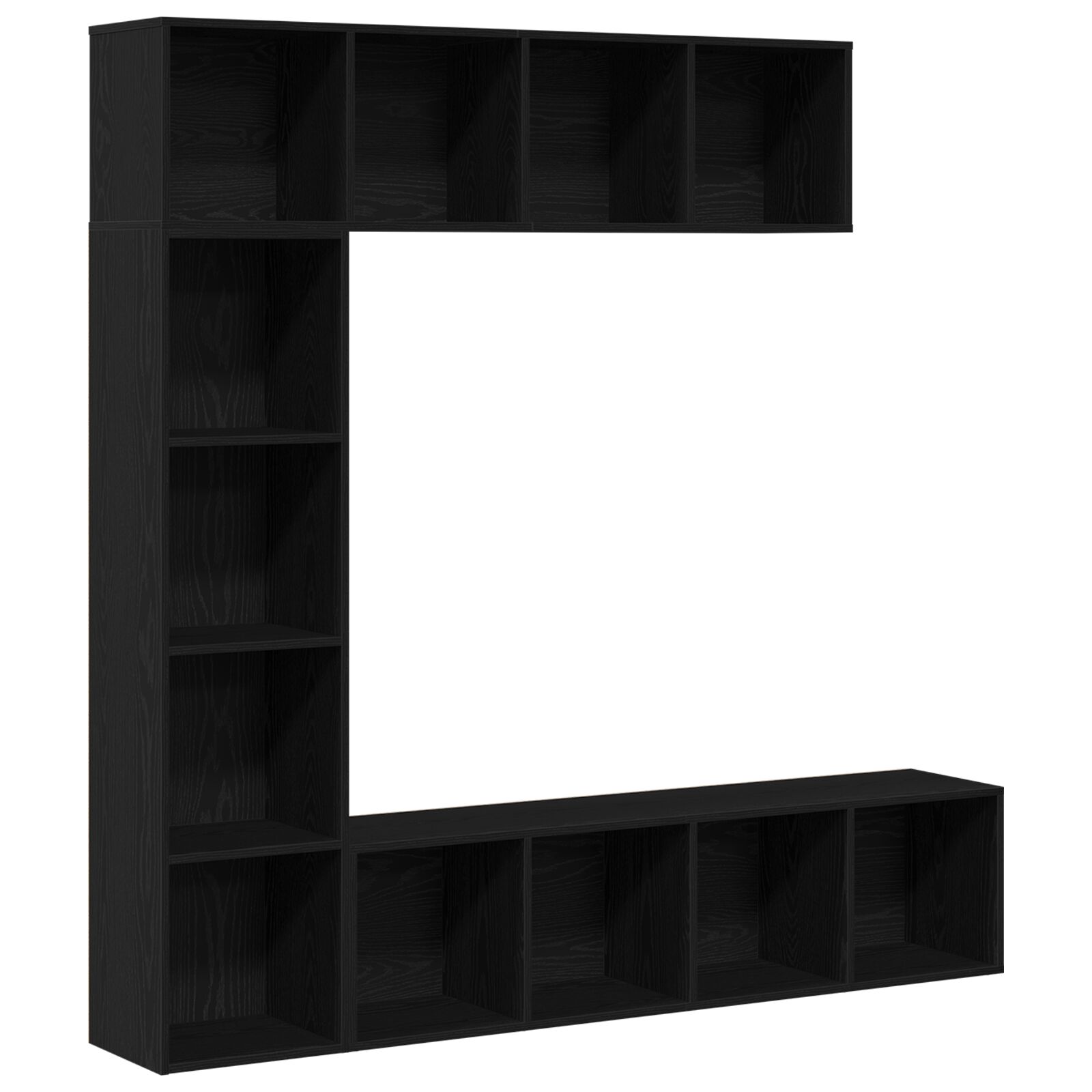 Bücherregale 3 Stück Schwarz Eiche 36x30x143 cm Holzwerkstoff Bücherregale 3 Stück Schwarz Eiche 36x30x143 cm Holzwerkstoff