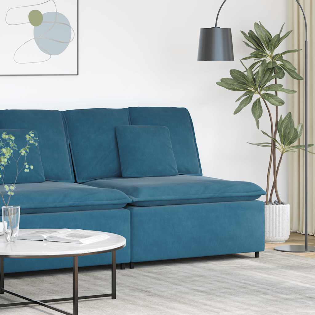 Modulares Sofa Mittelmodul mit Kissen Blau 100 cm Modulares Sofa Mittelmodul mit Kissen Blau 100 cm