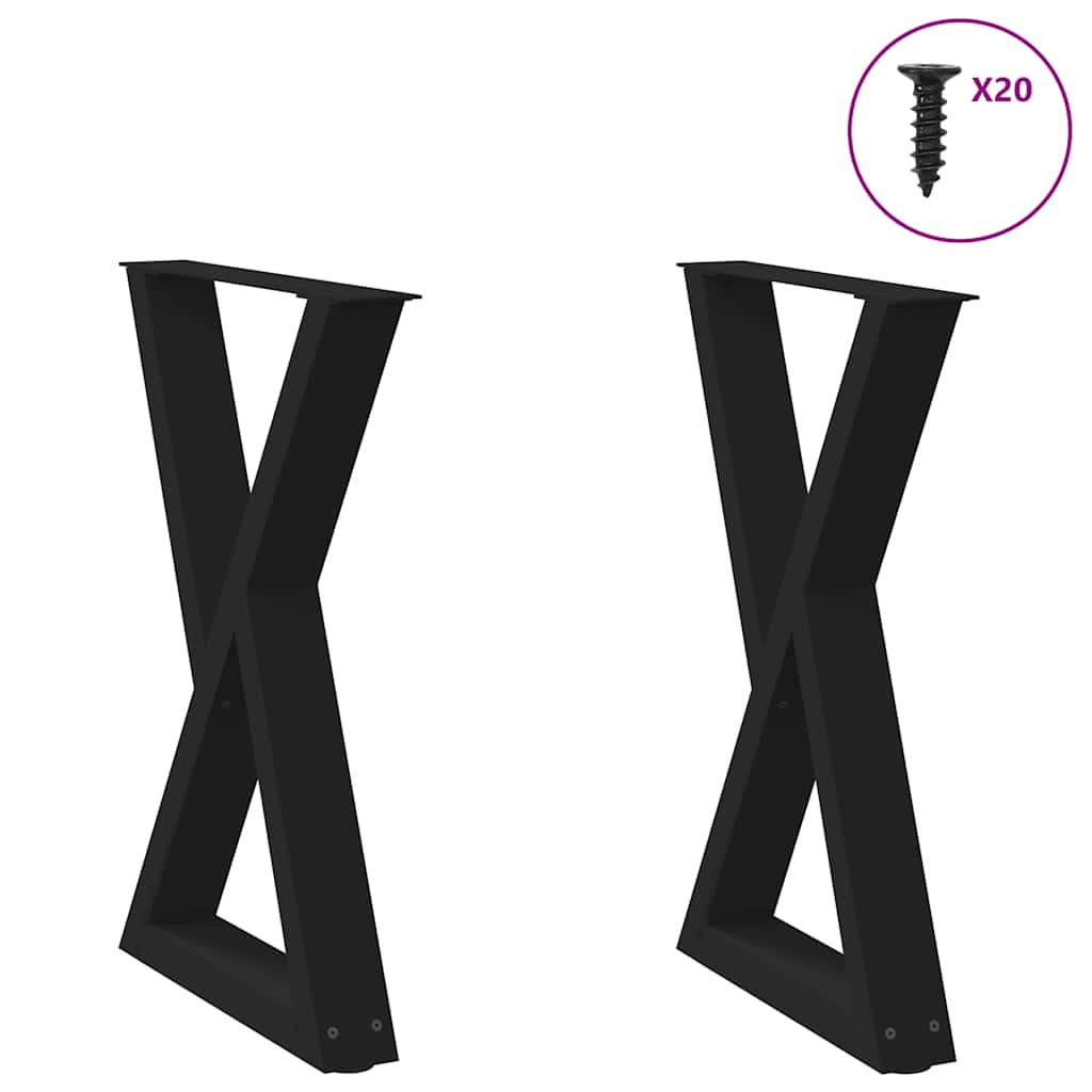 Esstisch Beine 2 Stk. Schwarz 60x(72-73,3) cm Stahl Esstisch Beine 2 Stk. Schwarz 60x(72-73,3) cm Stahl