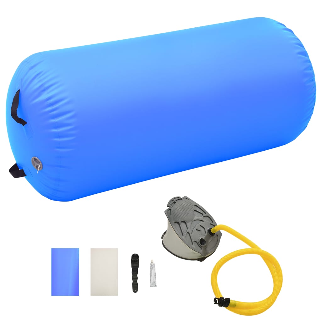Aufblasbare Gymnastik-Rolle mit Pumpe 120x90 cm PVC Blau Aufblasbare Gymnastik-Rolle mit Pumpe 120x90 cm PVC Blau