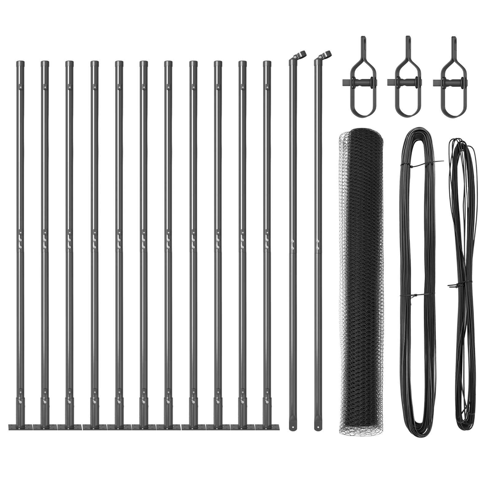 Zaun Set 2er Set Grau Stahl 25 x 1 m Langlebig Außenzaun Set