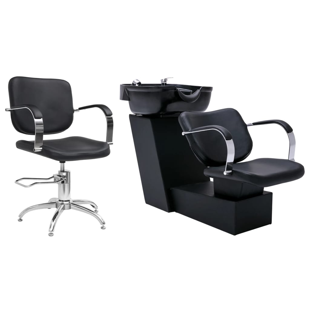Waschsessel mit Friseurstuhl Kunstleder Waschsessel mit Friseurstuhl Kunstleder