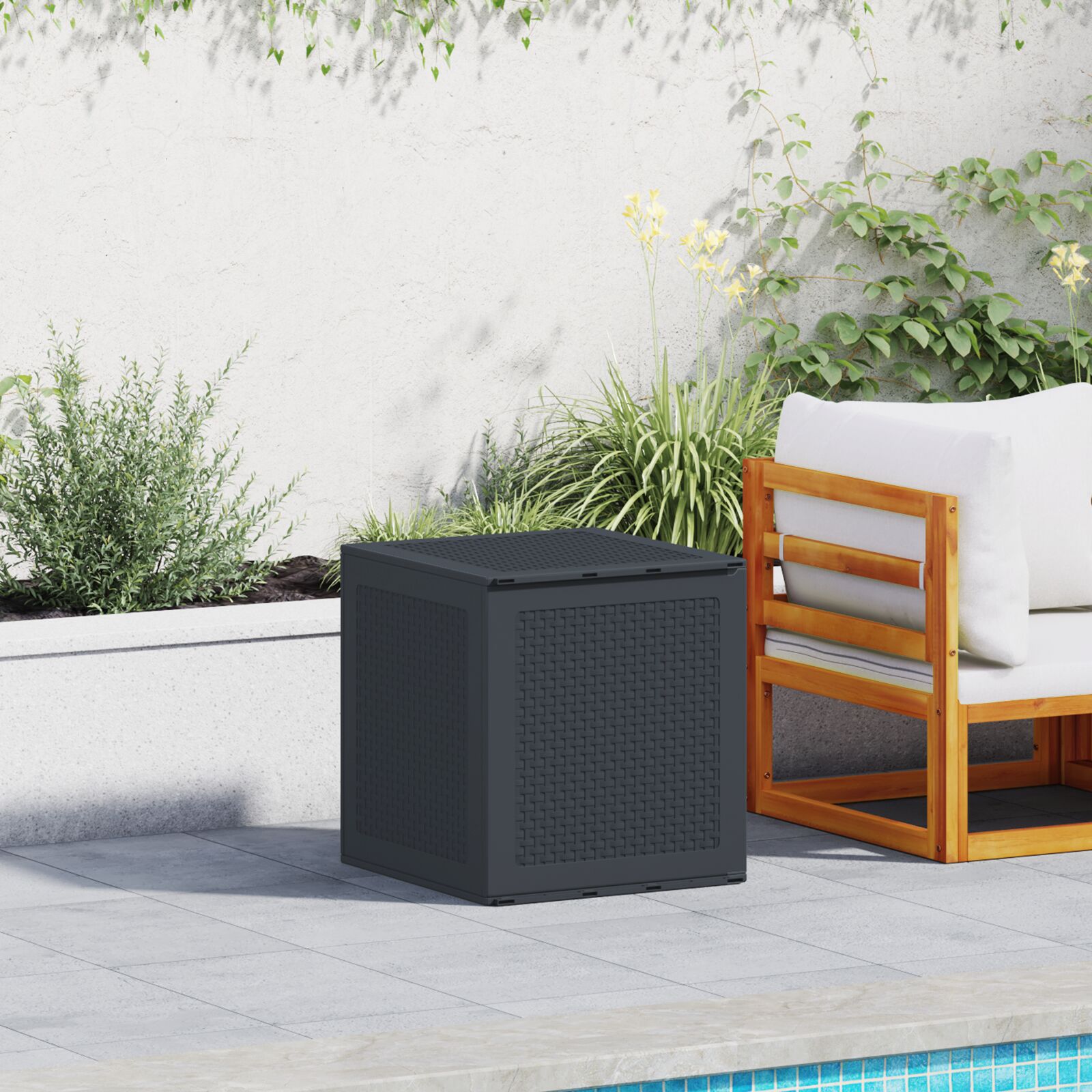 vidaXL Gartenlagerbox Anthrazit 55x53x57 cm PP vidaXL Gartenlagerbox Anthrazit 55x53x57 cm PP