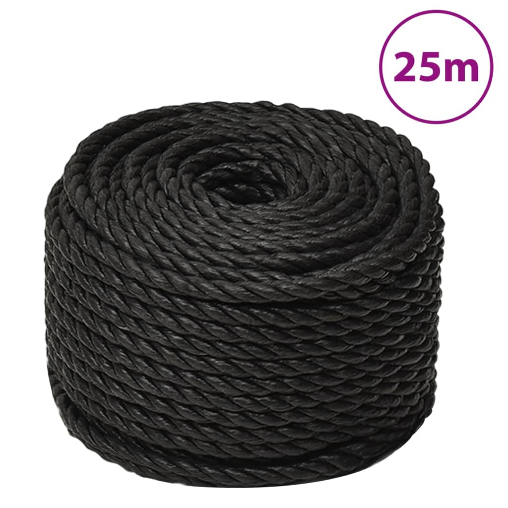 Arbeitsseil Schwarz 10 mm 25 m Polypropylen Arbeitsseil Schwarz 10 mm 25 m Polypropylen