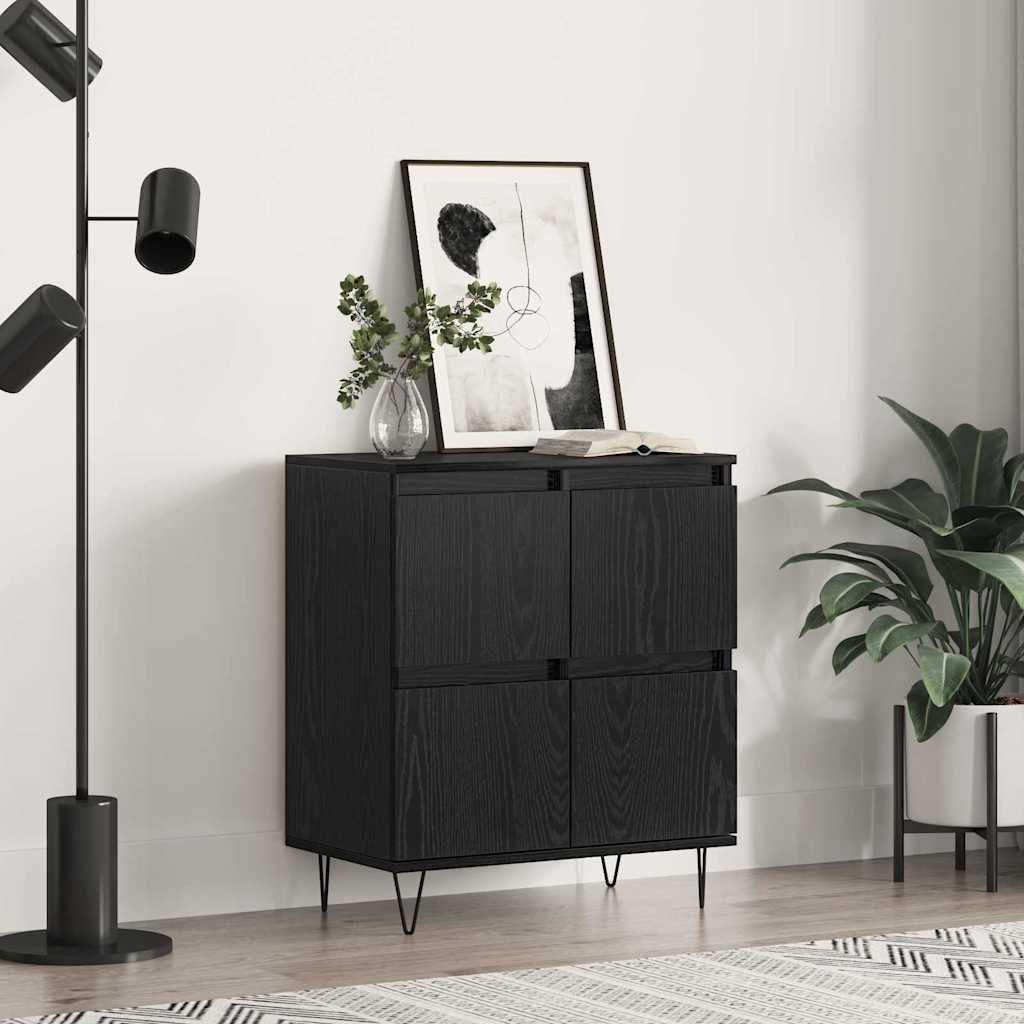 Sideboard mit Speicher mit Tür Schwarz 60 x 35 x 70 cm Holzwerkstoff