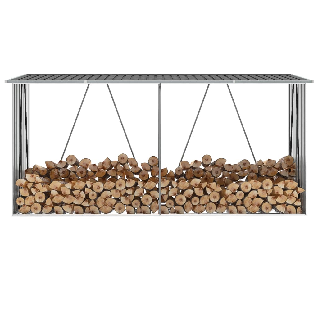 Brennholzlager Verzinkter Stahl 330x84x152 cm Anthrazit Brennholzlager Verzinkter Stahl 330x84x152 cm Anthrazit