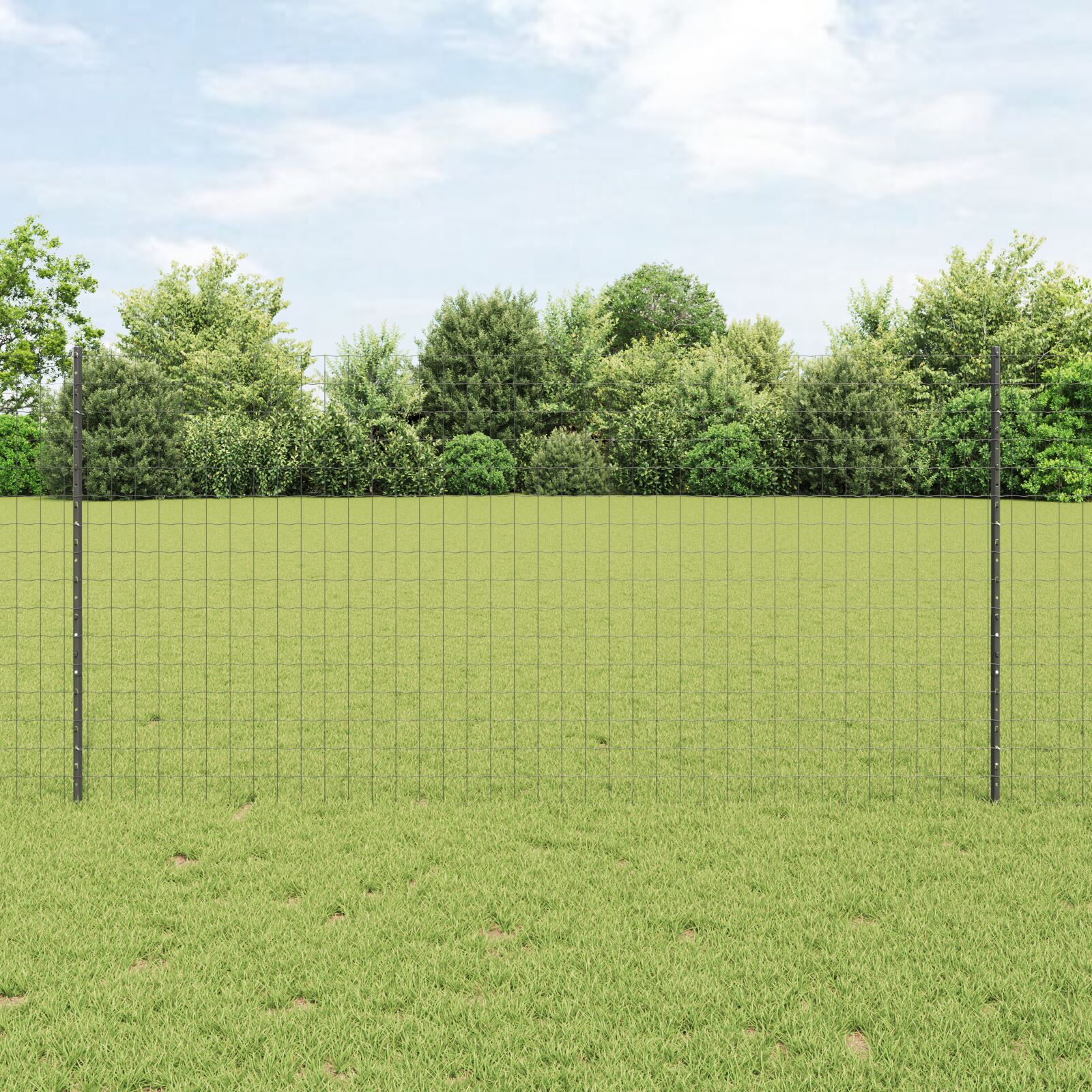Euro Zaun Set mit 2 Grau Metall 10 x 1,2 m Langlebig Euro Zaun Set mit 2 Grau Metall 10 x 1,2 m Langlebig