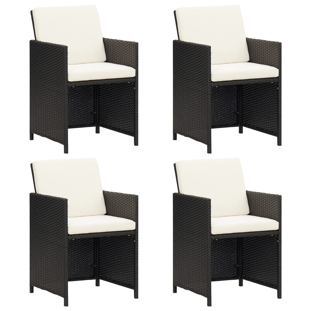 Gartenstühle 4 Stk. Poly Rattan Schwarz Gartenstühle 4 Stk. Poly Rattan Schwarz