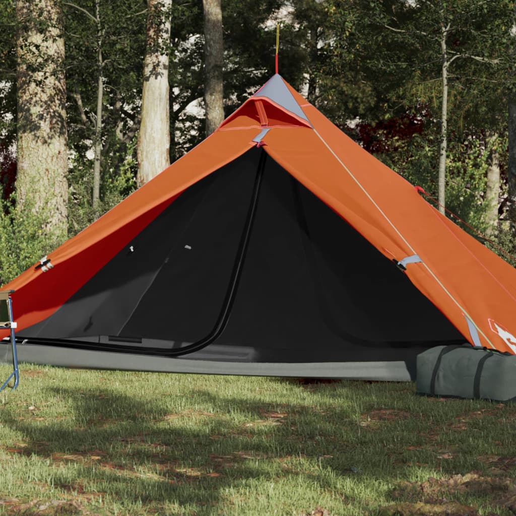 Campingzelt 1 Person Grau und Orange Wasserfest