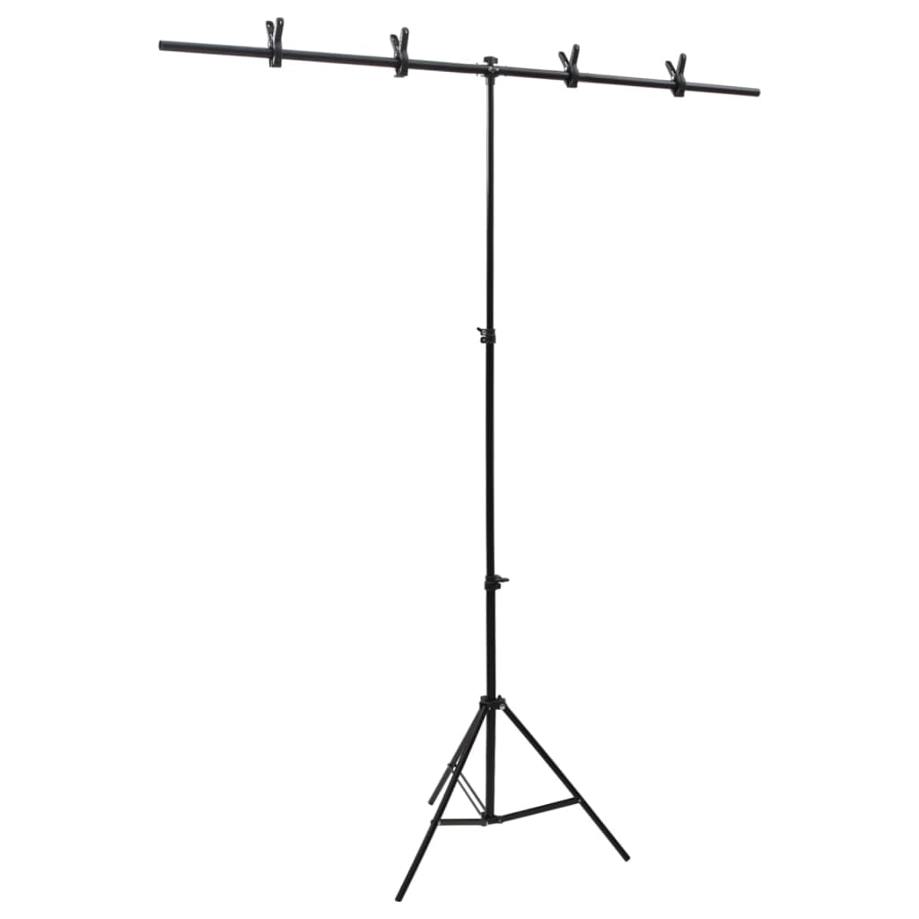 Hintergrundständer T-Form Schwarz 151x60x(70-200) cm Hintergrundständer T-Form Schwarz 151x60x(70-200) cm