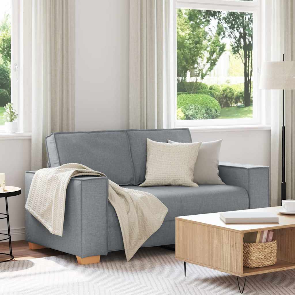 2-Sitzer Sofa Hellgrau 120 cm Stoff 2-Sitzer Sofa Hellgrau 120 cm Stoff