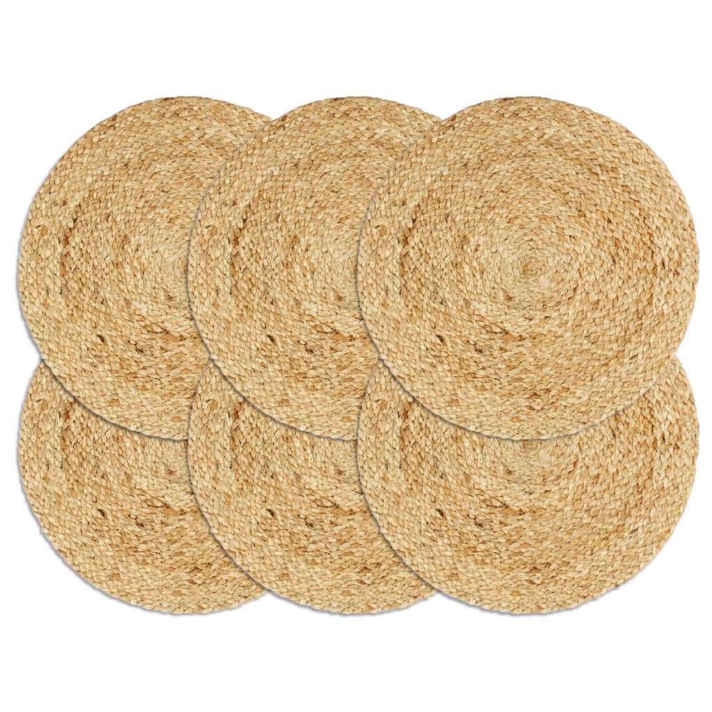 Tischsets 6 Stk. Natur 38 cm Rund Jute Tischsets 6 Stk. Natur 38 cm Rund Jute
