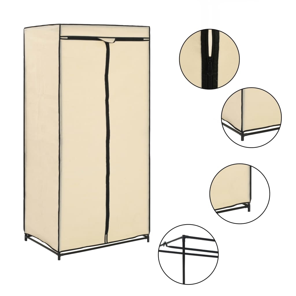 Kleiderschrank Creme 75×50×160 cm Kleiderschrank Creme 75×50×160 cm