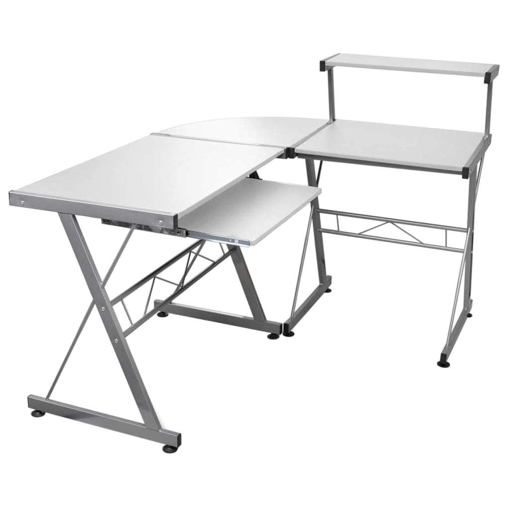 Eck-Computertisch Weiß 132x112x99 cm Holzwerkstoff Eck-Computertisch Weiß 132x112x99 cm Holzwerkstoff