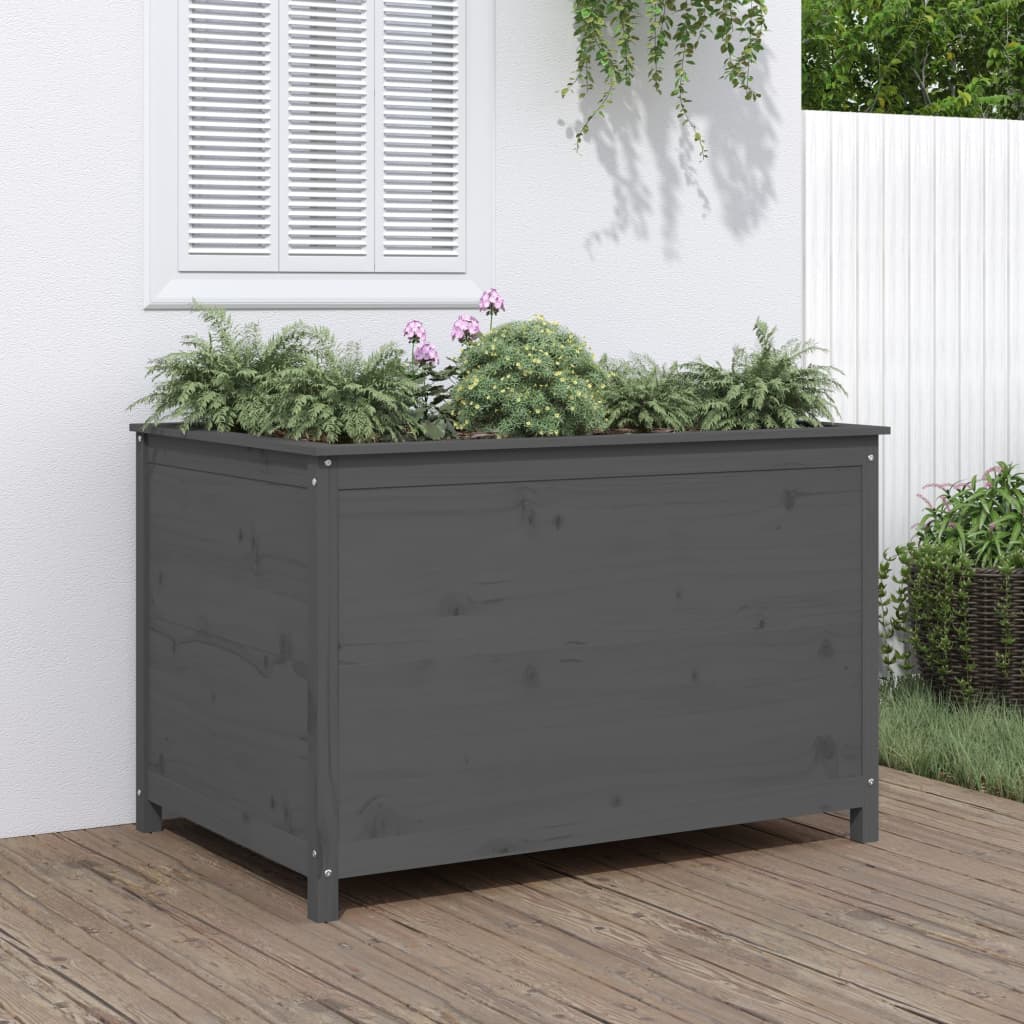 Hochbeet Grau 119,5x82,5x78 cm Massivholz Kiefer Hochbeet Grau 119,5x82,5x78 cm Massivholz Kiefer