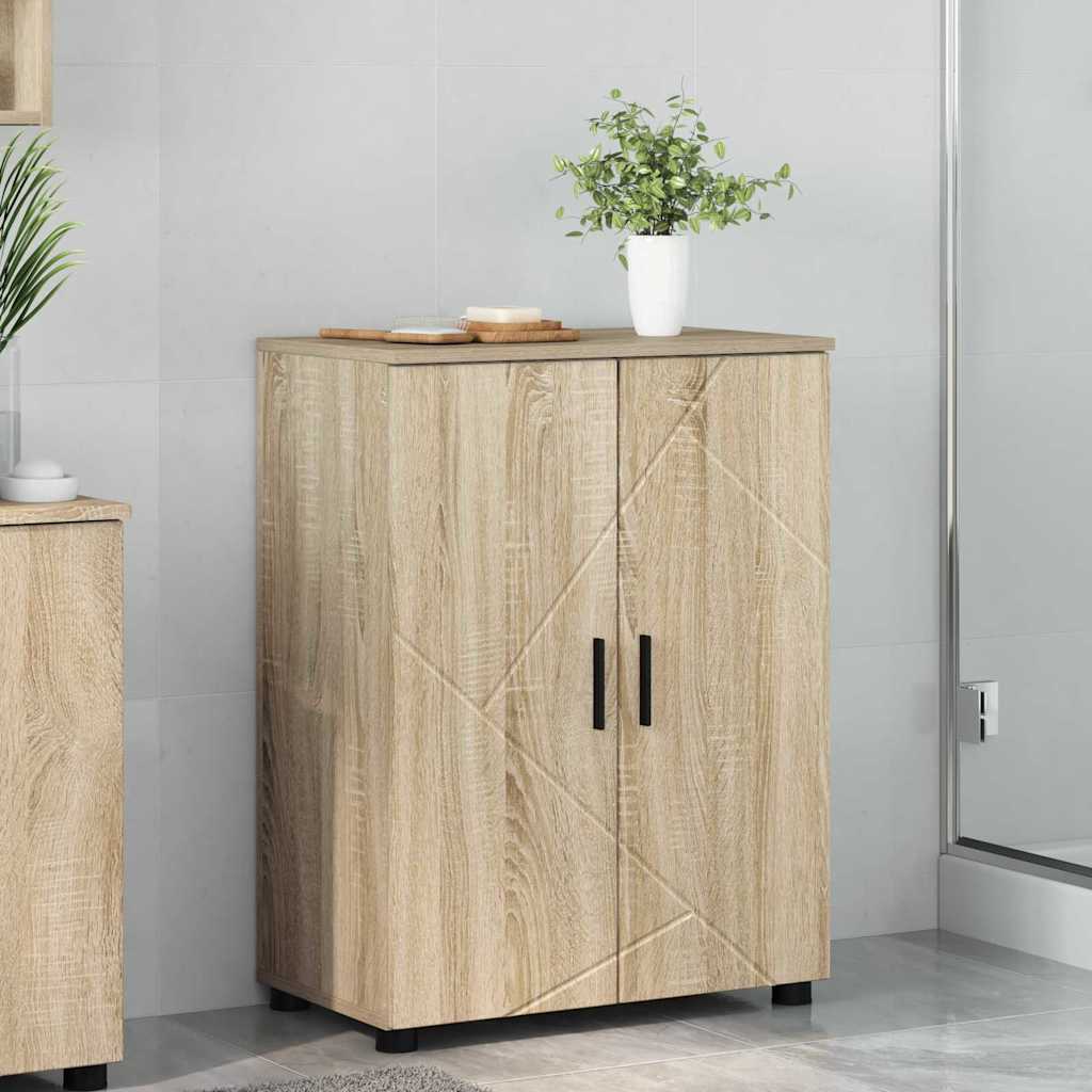 Badezimmer Schrank Sonoma Eiche 60 x 35 x 80 cm Holzwerkstoff
