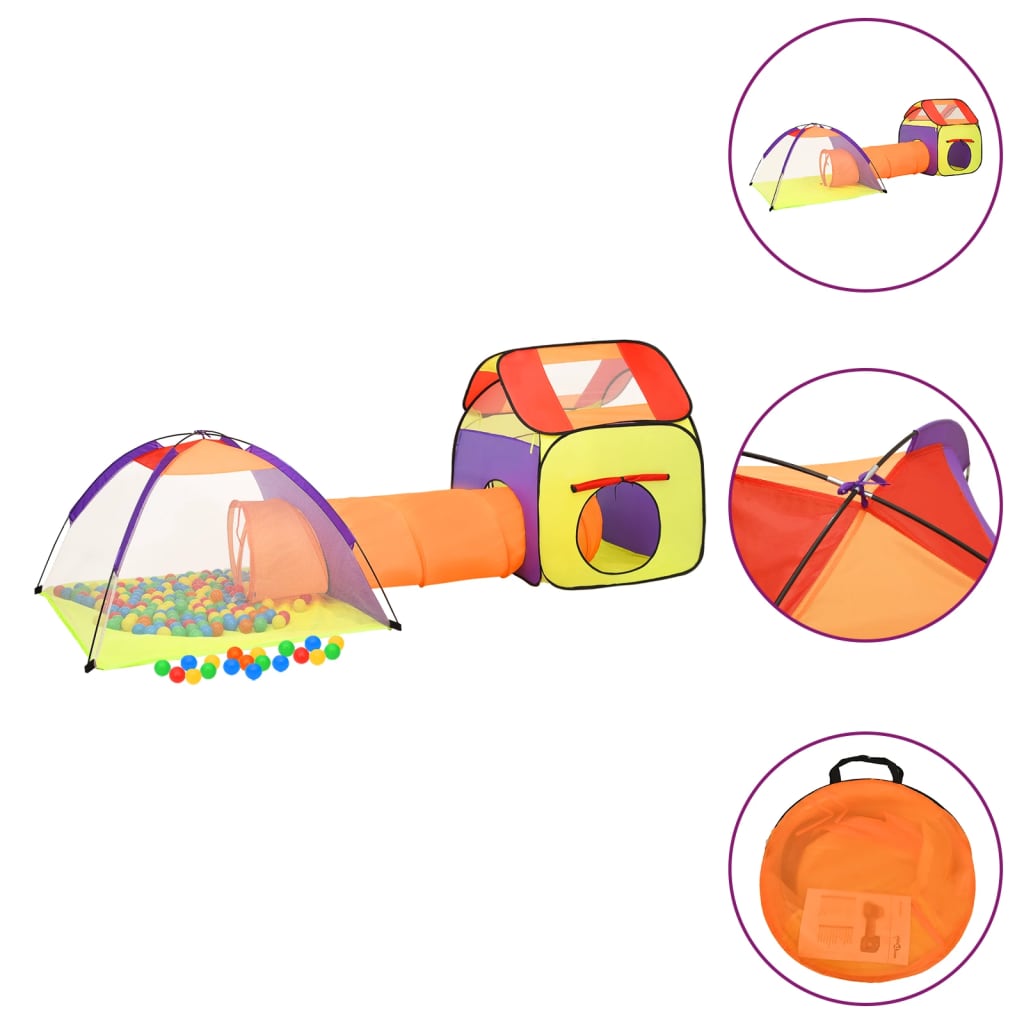 Spielzelt mit 250 Bällen Mehrfarbig 338x123x111 cm Spielzelt mit 250 Bällen Mehrfarbig 338x123x111 cm
