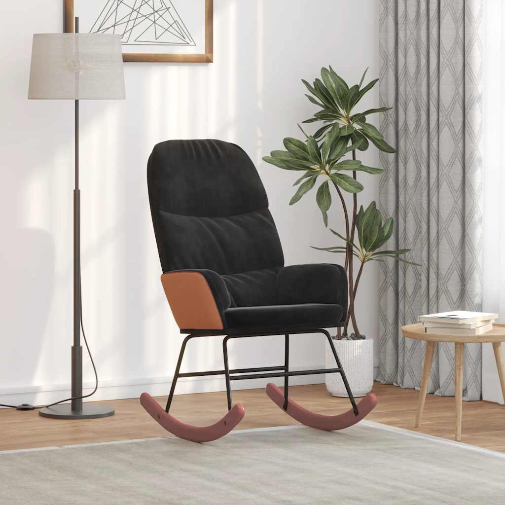 Schaukelstuhl Schwarz Samt Schaukelstuhl Schwarz Samt