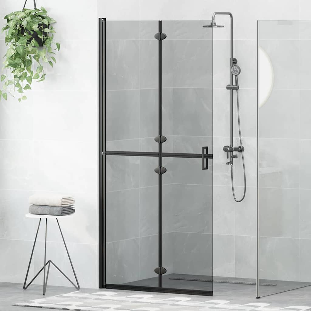 Walk-in Duschwand Schwarz und dunkel-transparent 90 x 190 cm Walk-in Duschwand Schwarz und dunkel-transparent 90 x 190 cm