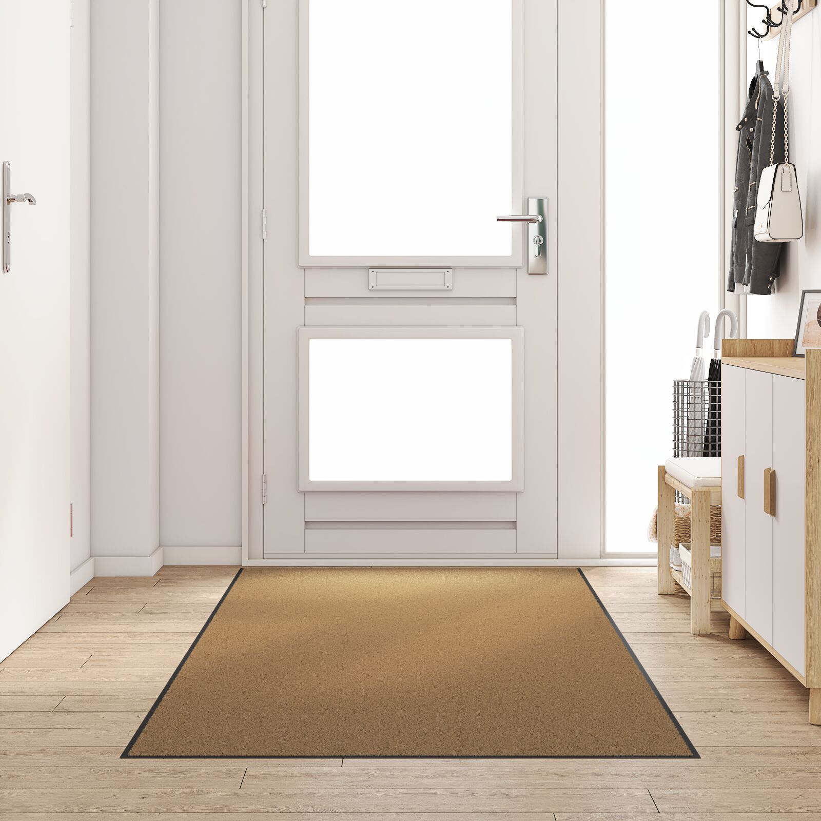vidaXL Fußmatte waschbar Creme 120x250 cm vidaXL Fußmatte waschbar Creme 120x250 cm