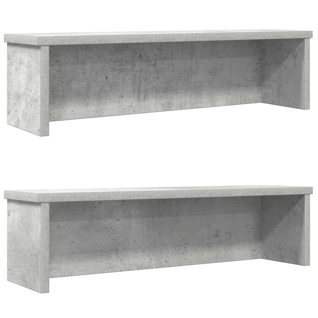Küchenregale Stapelbar 2 Stk. Betongrau 60x15x16 cm Küchenregale Stapelbar 2 Stk. Betongrau 60x15x16 cm