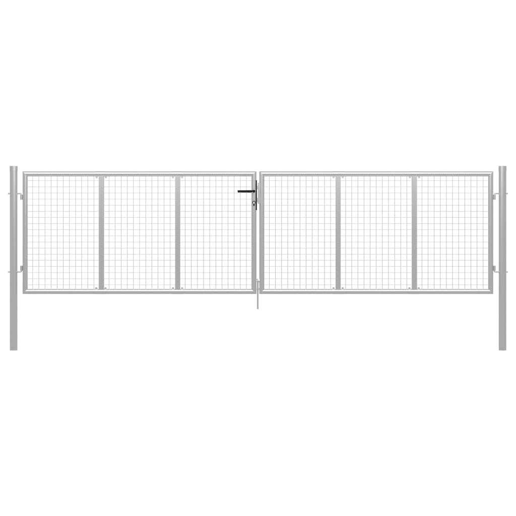 Gartentor Verzinkter Stahl 415 x 175 cm Silbern Gartentor Verzinkter Stahl 415 x 175 cm Silbern