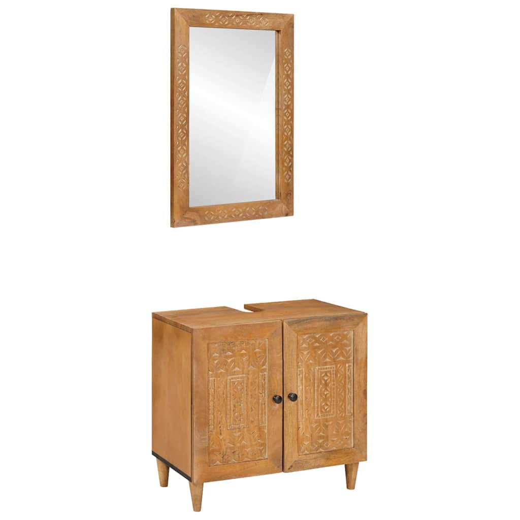 Badezimmermöbel Set Wandmontiert 2 pcs Braun 62 x 33 x 58 cm Badezimmermöbel Set Wandmontiert 2 pcs Braun 62 x 33 x 58 cm