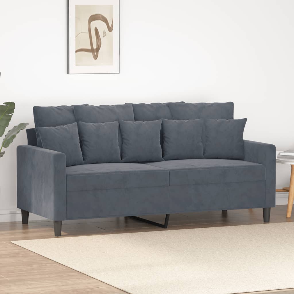 2-Sitzer-Sofa Dunkelgrau 140 cm Samt 2-Sitzer-Sofa Dunkelgrau 140 cm Samt