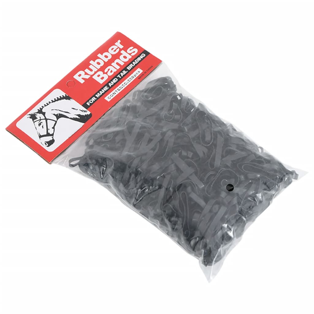 Flechtbänder für Pferde 500 Stk. Schwarz Silikon Flechtbänder für Pferde 500 Stk. Schwarz Silikon