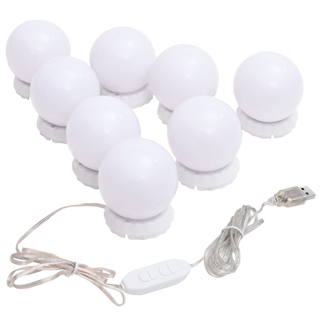Spiegelleuchte mit 8 LED-Glühbirnen Warmweiß und Kaltweiß Spiegelleuchte mit 8 LED-Glühbirnen Warmweiß und Kaltweiß