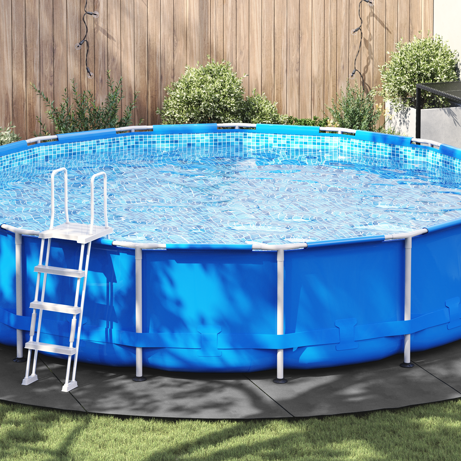 Runde Poolabdeckung Hellgrau Kunststoff Ø 610 cm Poolabdeckung Runde Poolabdeckung Hellgrau Kunststoff Ø 610 cm Poolabdeckung