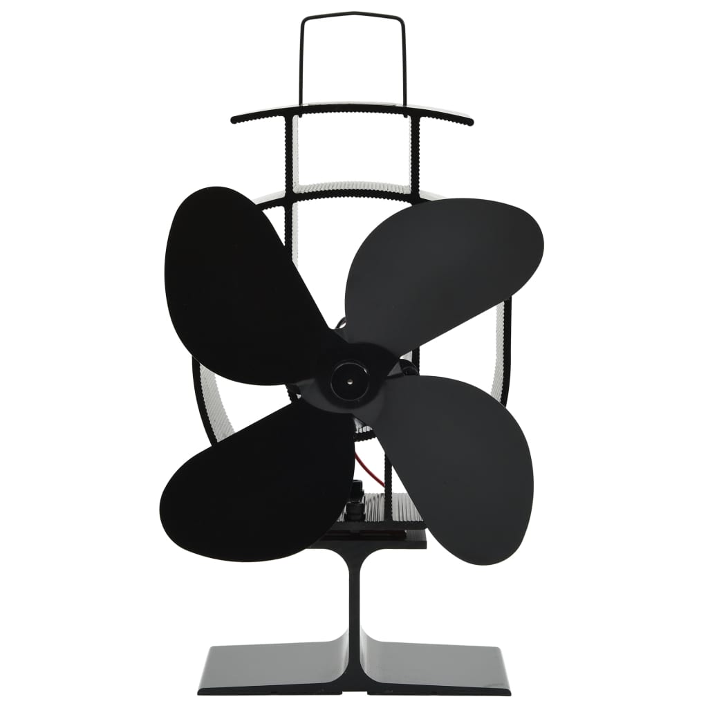 Ofenventilator Wärmebetrieben 4 Blätter Schwarz Ofenventilator Wärmebetrieben 4 Blätter Schwarz
