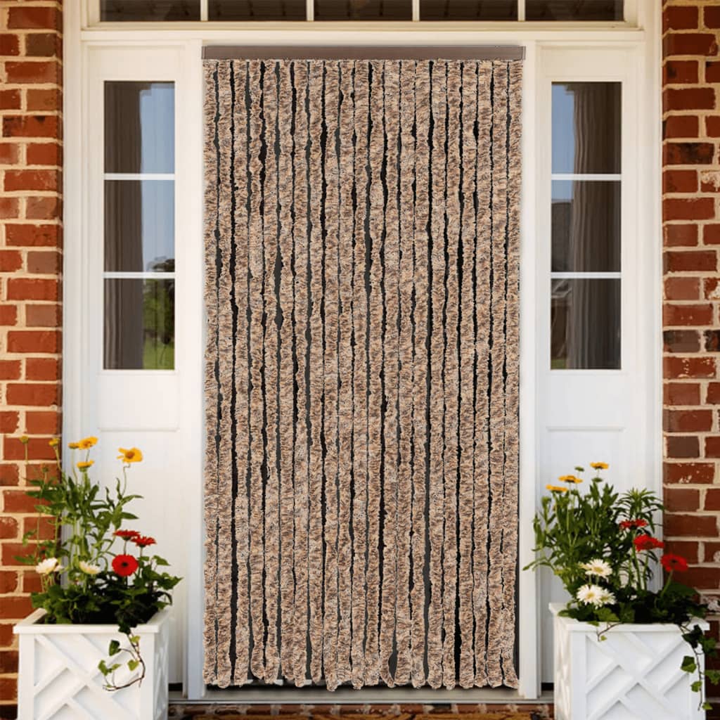 Fliegenvorhang Beige und Dunkelbraun 56x185 cm Chenille Fliegenvorhang Beige und Dunkelbraun 56x185 cm Chenille