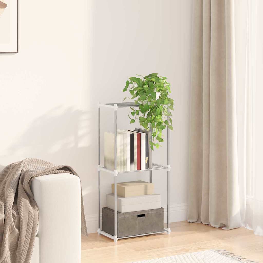 Stauraumregal mit Regal weiß 43 x 27 x 90 cm Aluminium