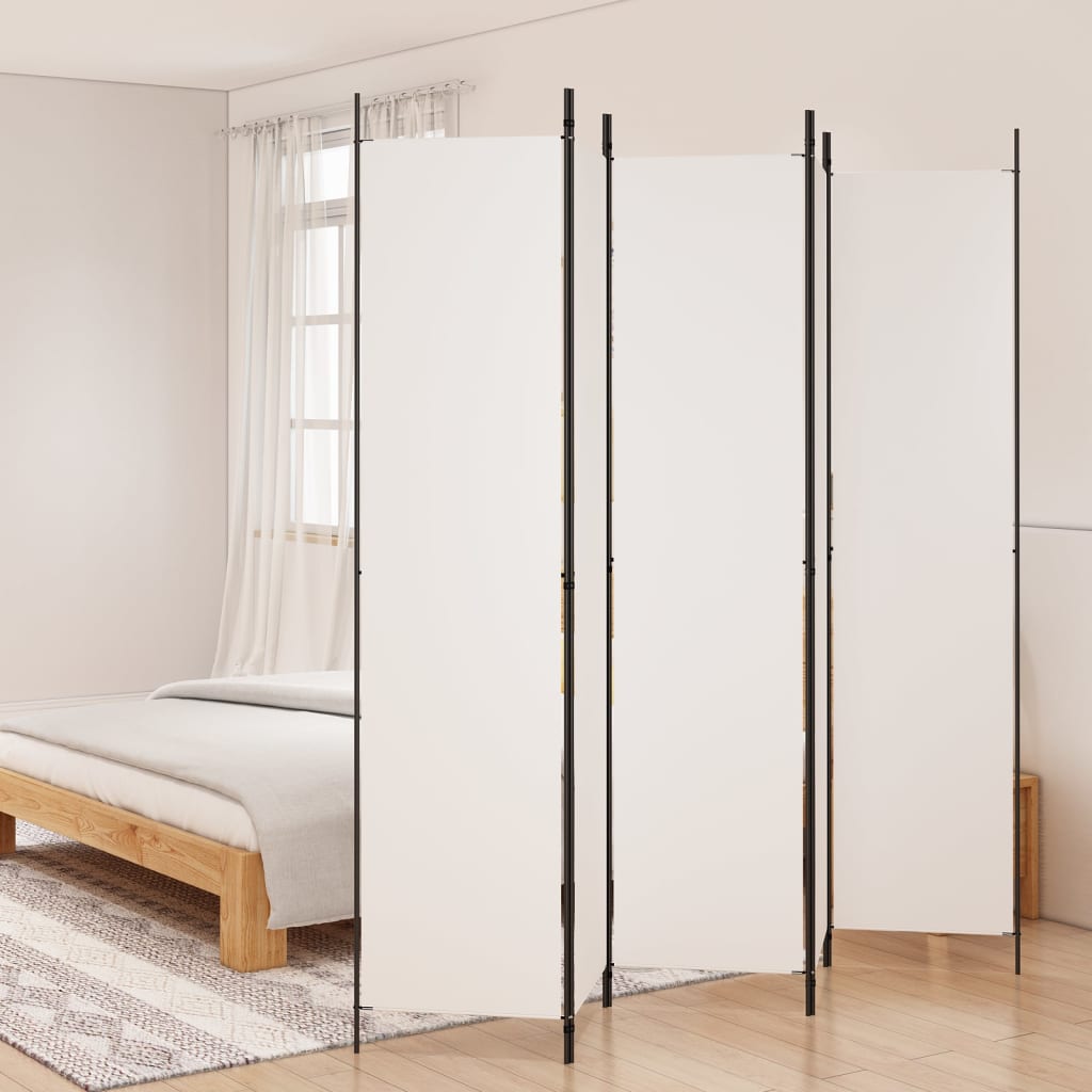5-tlg. Paravent Weiß 250x220 cm Stoff 5-tlg. Paravent Weiß 250x220 cm Stoff