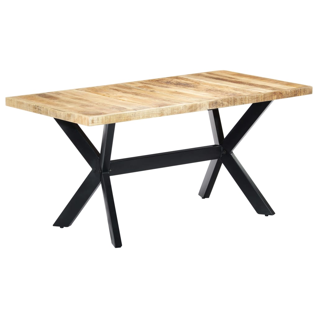 Esstisch 160 x 80 x 75 cm Raues Mangoholz Massiv Esstisch 160 x 80 x 75 cm Raues Mangoholz Massiv