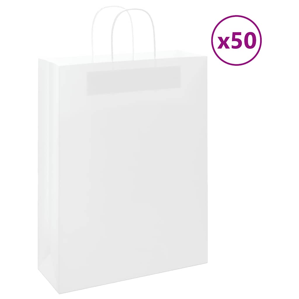 Papiertragetaschen 50 Stk. mit Henkeln Weiß 32x12x42 cm Papiertragetaschen 50 Stk. mit Henkeln Weiß 32x12x42 cm