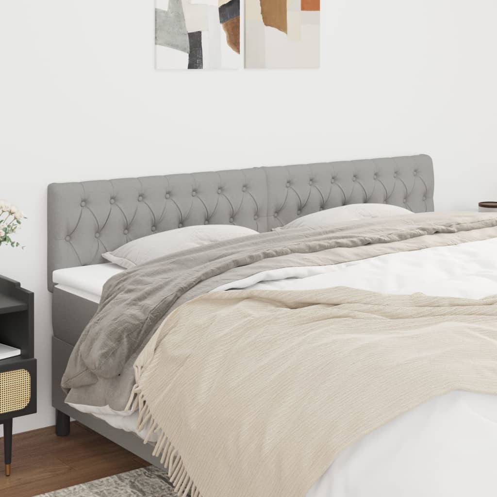 Kopfteile 2 Stk. Hellgrau 90x7x78/88 cm Stoff Kopfteile 2 Stk. Hellgrau 90x7x78/88 cm Stoff