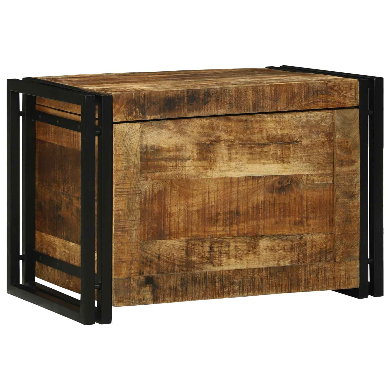 Aufbewahrungskiste 60x40x41 cm aus rauem Mango-Holz Aufbewahrungskiste 60x40x41 cm aus rauem Mango-Holz