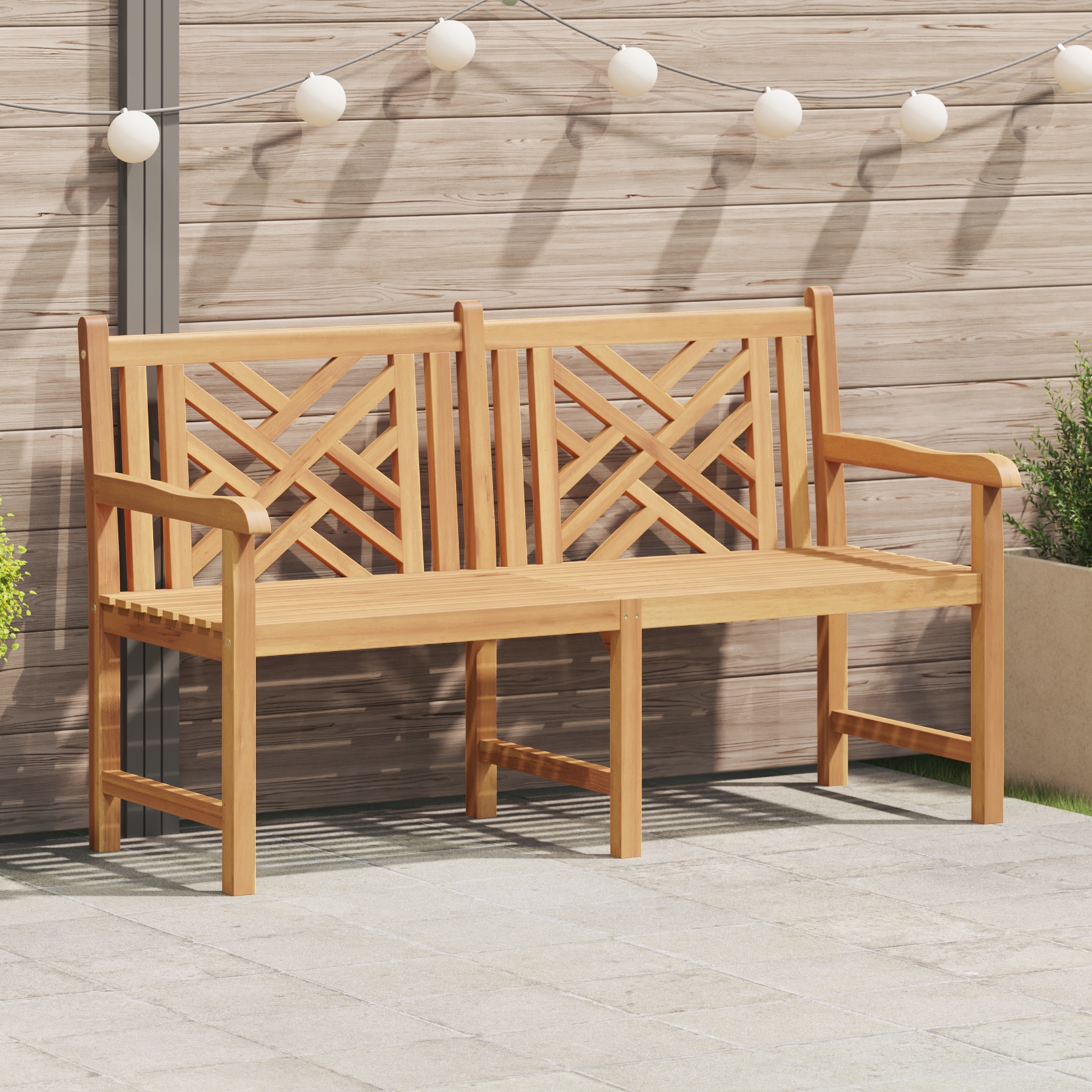 Gartenbank Braun 150 x 60 x 90 cm Teak-Massivholz Gartenbank Braun 150 x 60 x 90 cm Teak-Massivholz