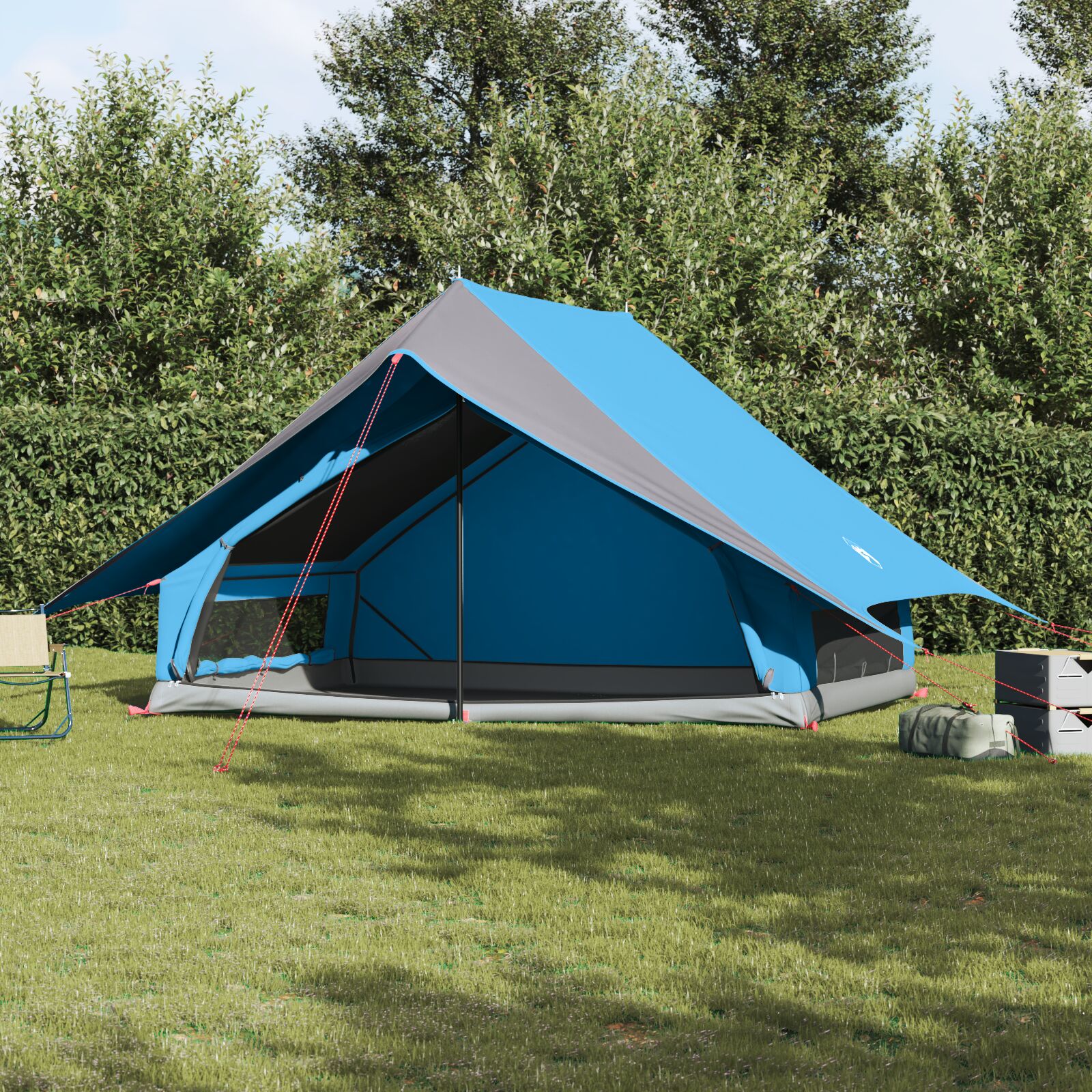 Familienzelt 7-Personen Blau Polyester 7-Personen Familienzelt 7-Personen Blau Polyester 7-Personen