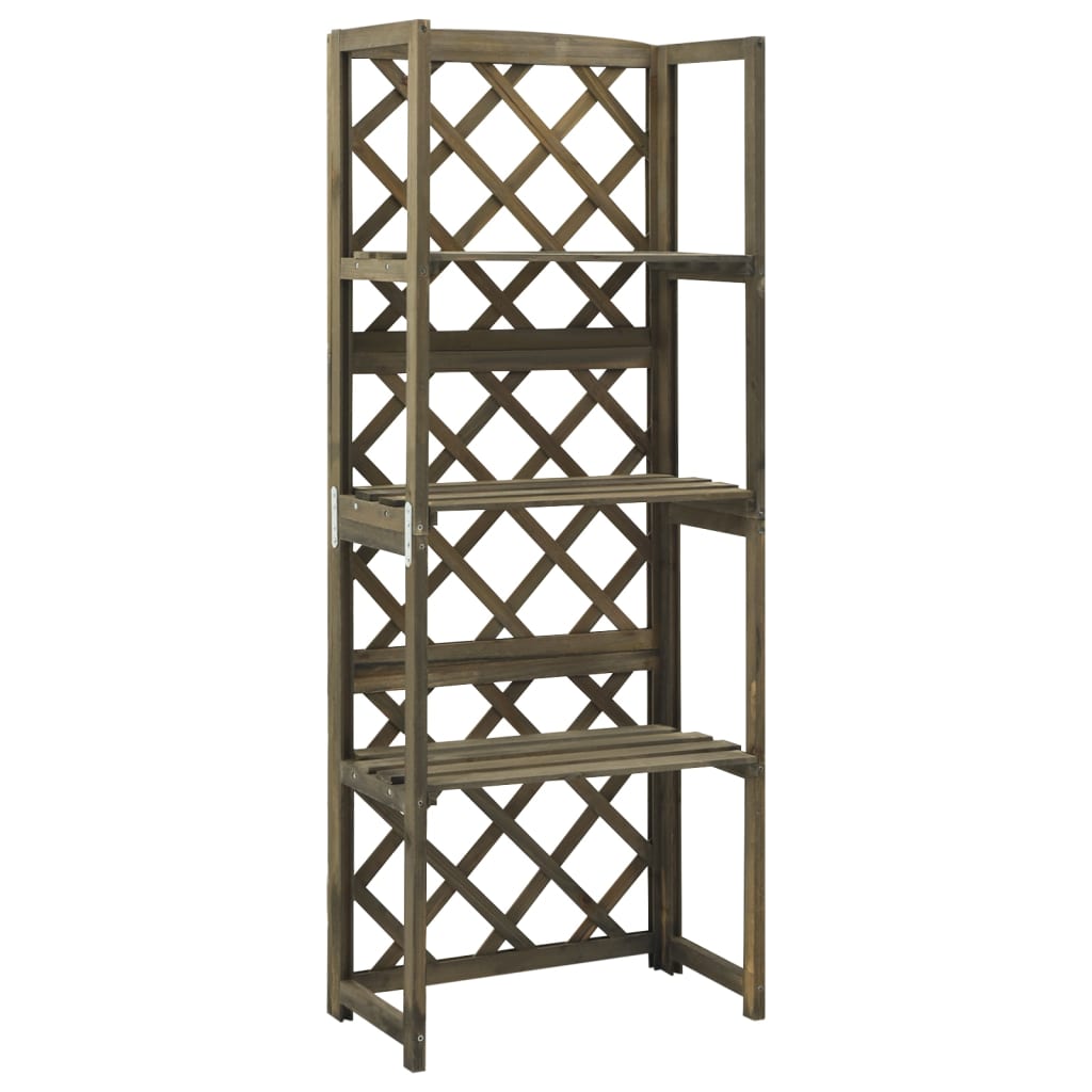 Spalier mit Ablagen Grau 55x30x140 cm Massivholz Tanne Spalier mit Ablagen Grau 55x30x140 cm Massivholz Tanne