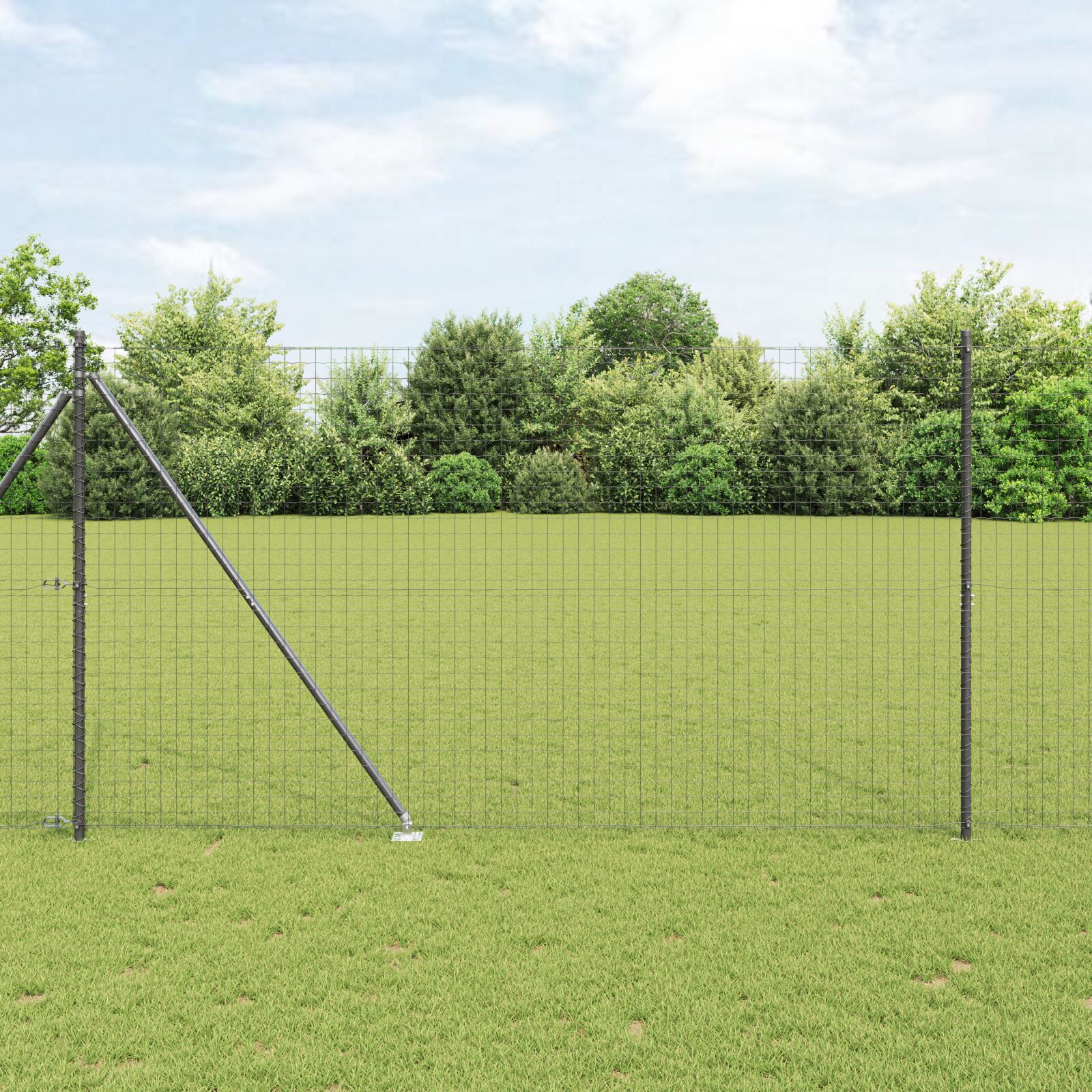 vidaXL Zaunpfosten mit Spitze 52 Stück Ø32 mm 180 cm Verzinkter Stahl