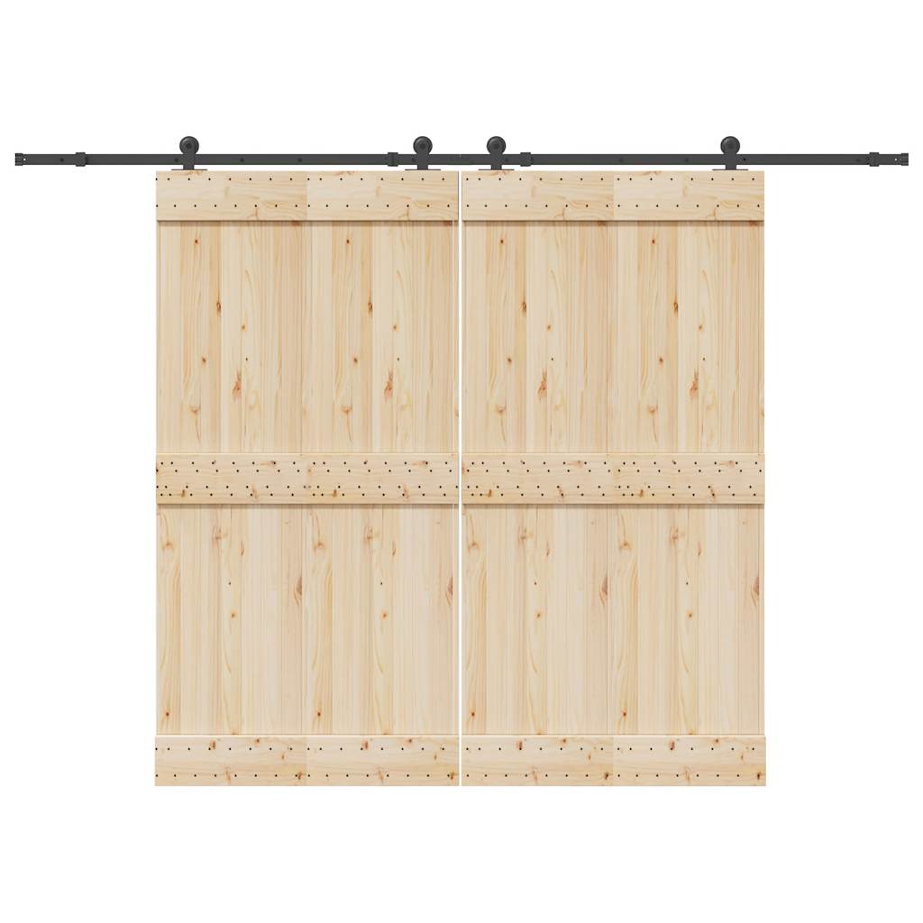 Schiebetürbeschlag-Set 152,5 cm Stahl Schwarz Schiebetürbeschlag-Set 152,5 cm Stahl Schwarz