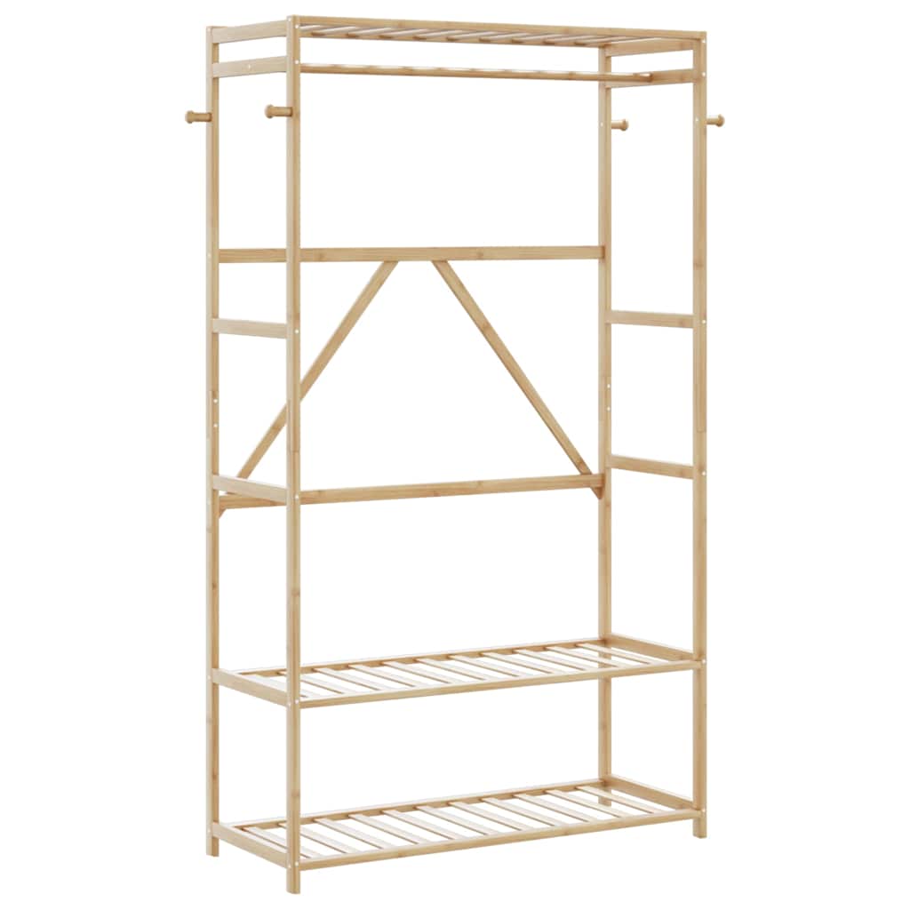 Kleiderständer mit Ablagen 110x40x175 cm Bambus Kleiderständer mit Ablagen 110x40x175 cm Bambus