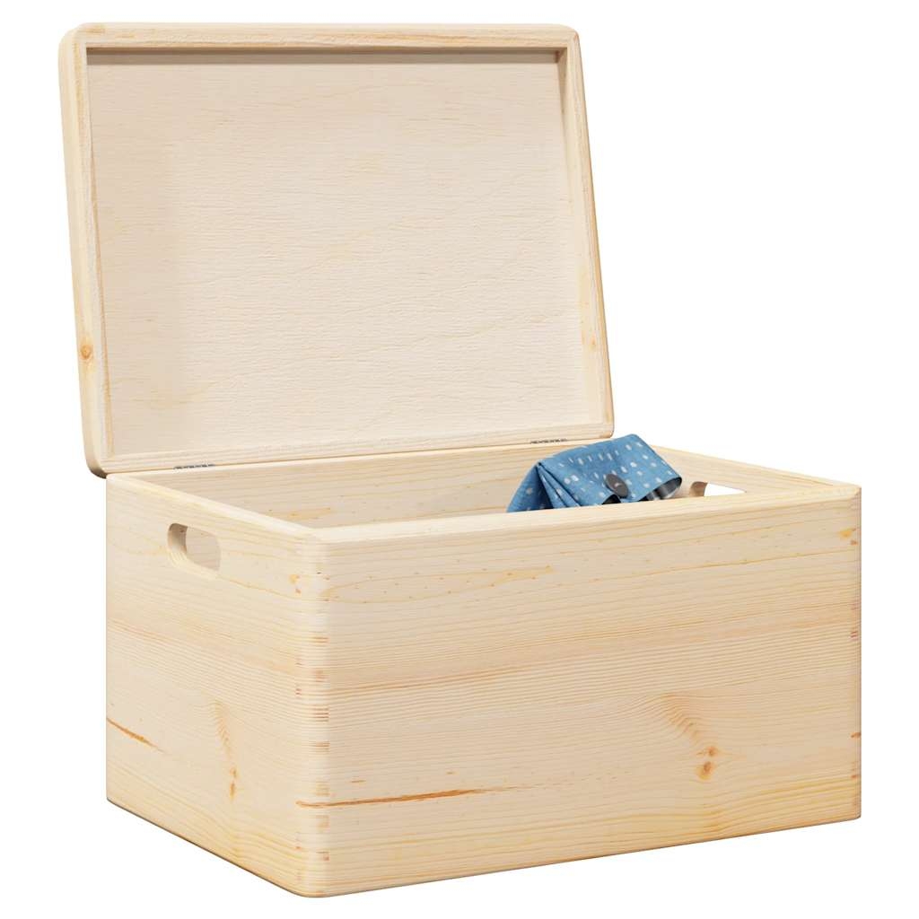 Holzkiste mit Deckel und Griffen 40x30x23 cm Massivholz Kiefer Holzkiste mit Deckel und Griffen 40x30x23 cm Massivholz Kiefer